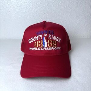 Vinnies County of Kings 88 89 World Champions Trucker Cap SnapBack Hat Red